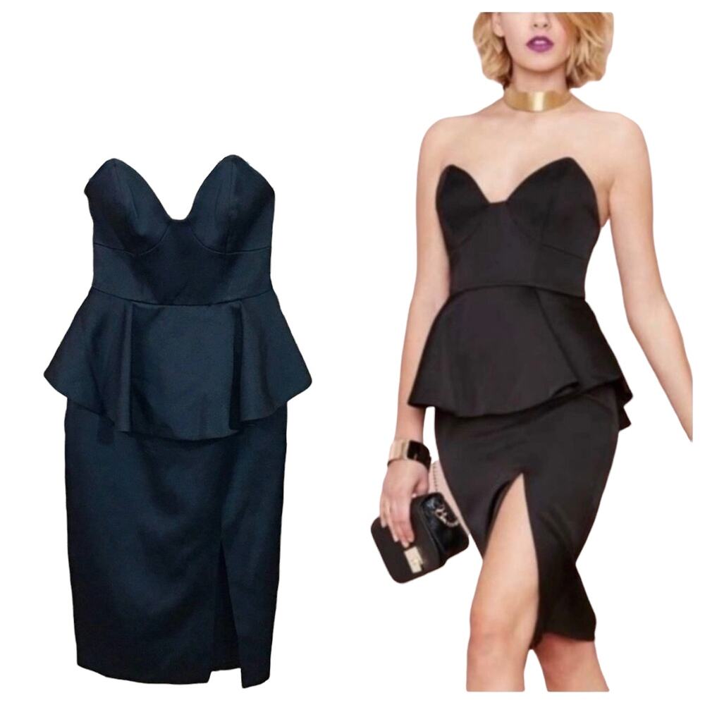 NWT Keepsake the Label Stolen Hearts Peplum Dress - Black - XS